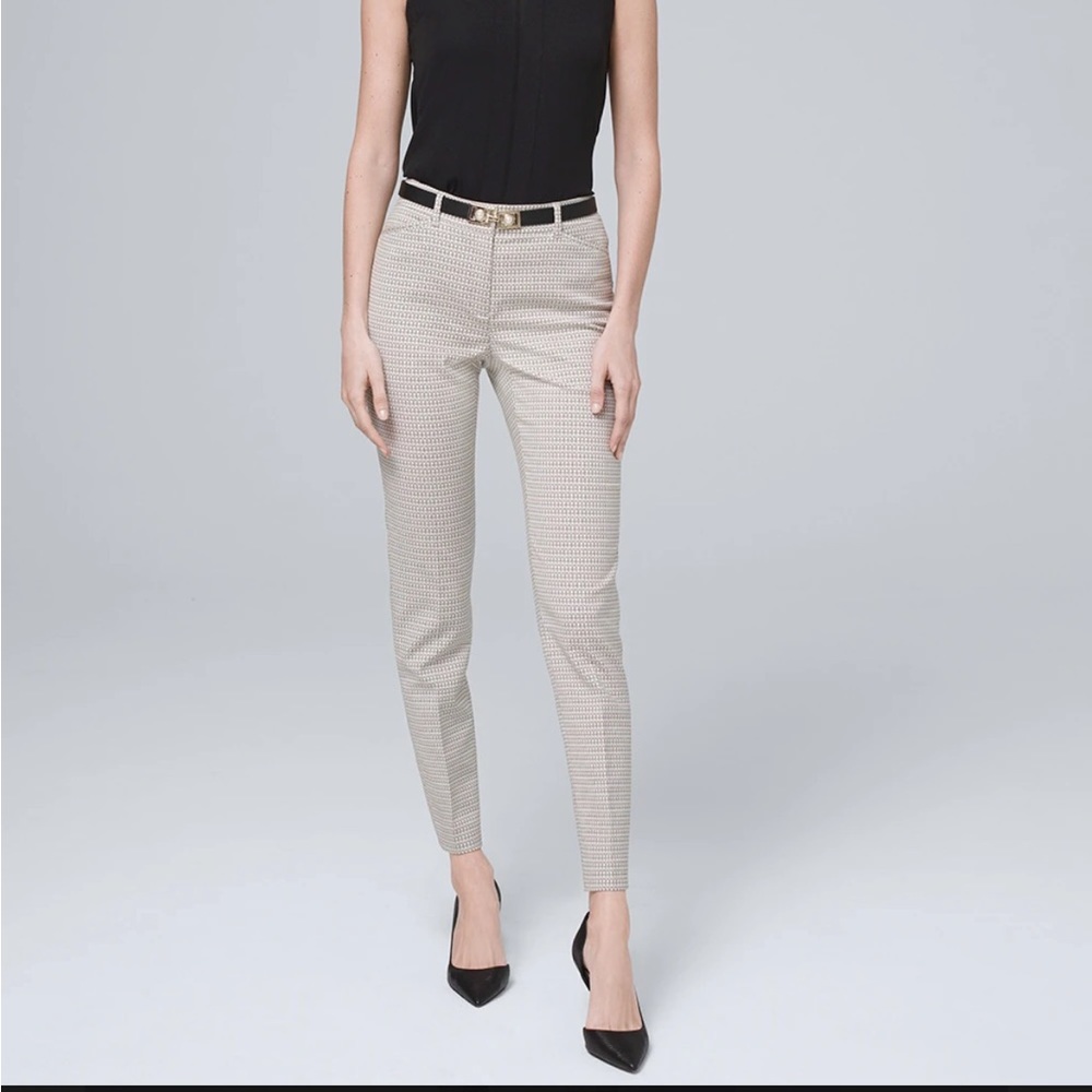 Patterned Slim Ankle Pants
